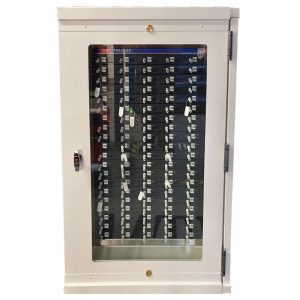 Commercial key cabinet with a glass front